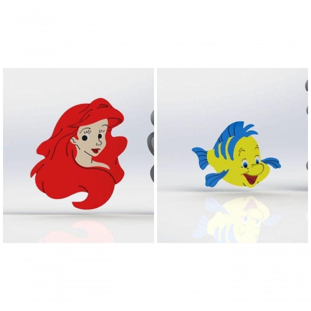 Cortador Kit Pequena Sereia Ariel 2 Modelos Modulares 7 Cm - 1