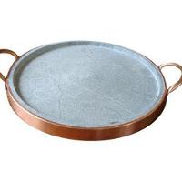 Forma de Pizza em Pedra Sabão com Alça de Cobre 25,0 Cm