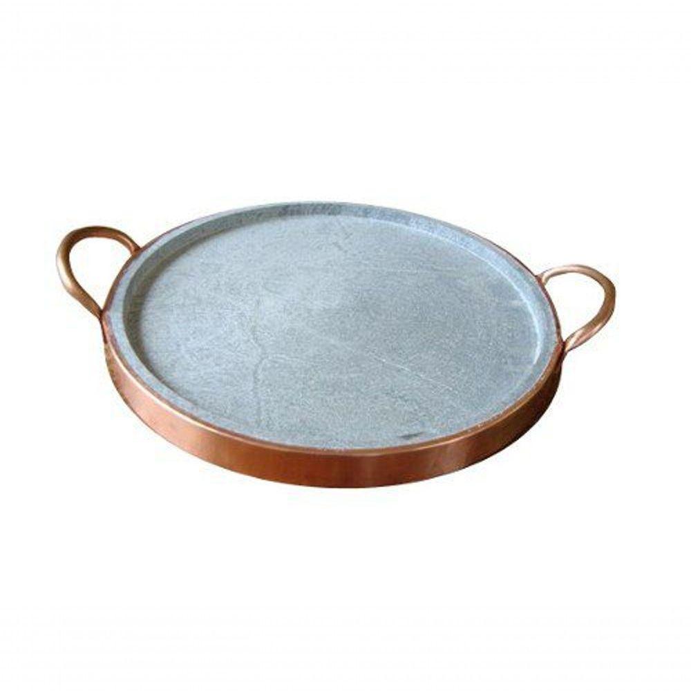 Forma de Pizza em Pedra Sabão com Alça de Cobre 29 Cm - 2