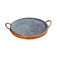 Forma de Pizza em Pedra Sabão com Alça de Cobre 29 Cm - 1
