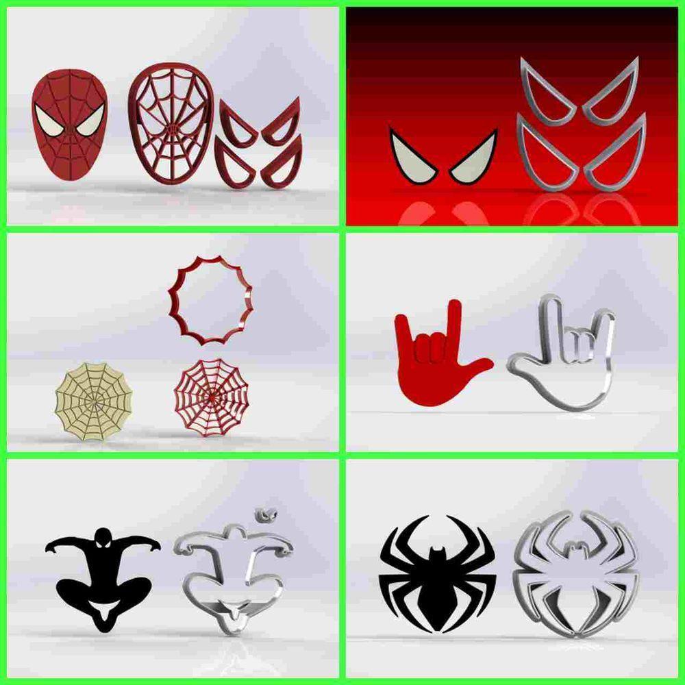 Cortador Kit Homem Aranha Com 6 Modelos Modulares 5 Cm - 1