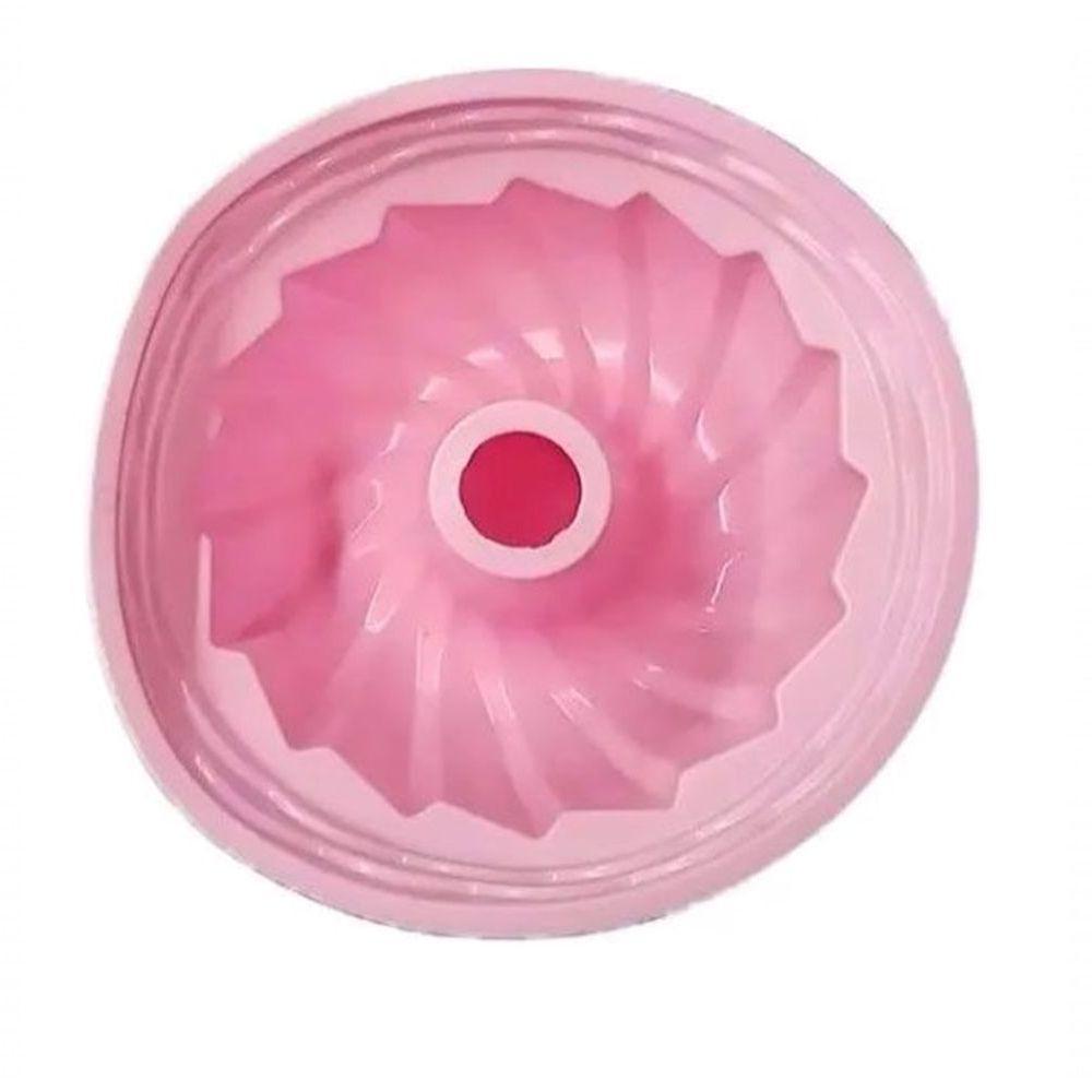 Forma De Silicone Soft Rosa Para Bolo Ou Pudim 23cm - 1
