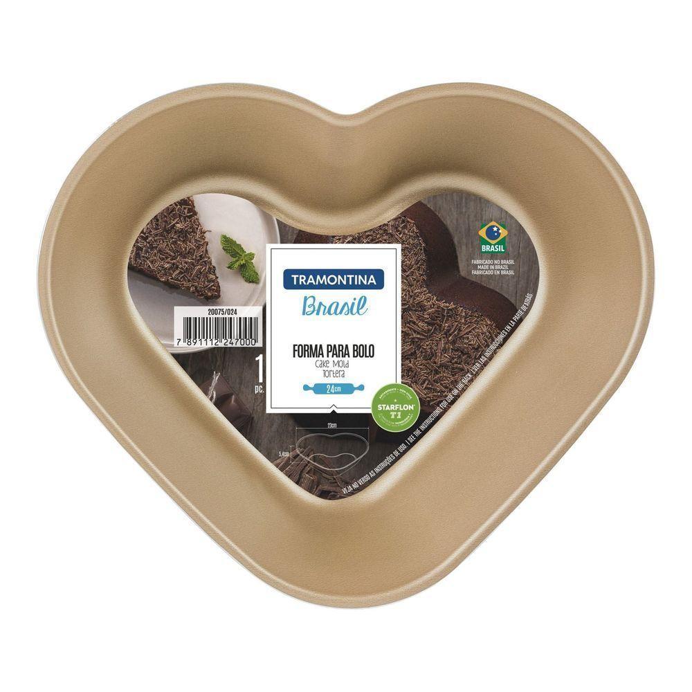 Forma Para Bolo Coração Vermelha Em Alumínio Com Revestimento Antiaderente 24 Cm 1,1 L - 2