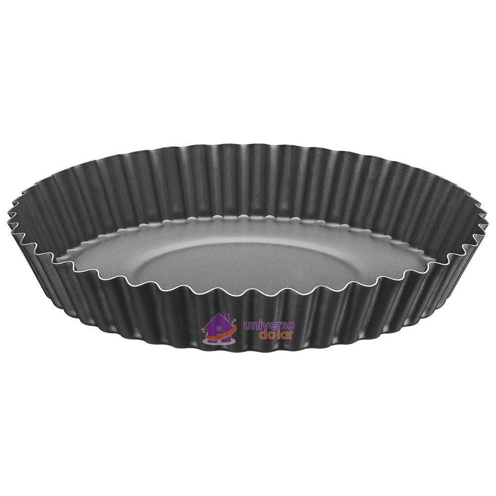 Forma Redonda Para Torta E Bolo Alumínio Antiaderente Starflon T1 Grafite 24 Cm 1,4 L - 1