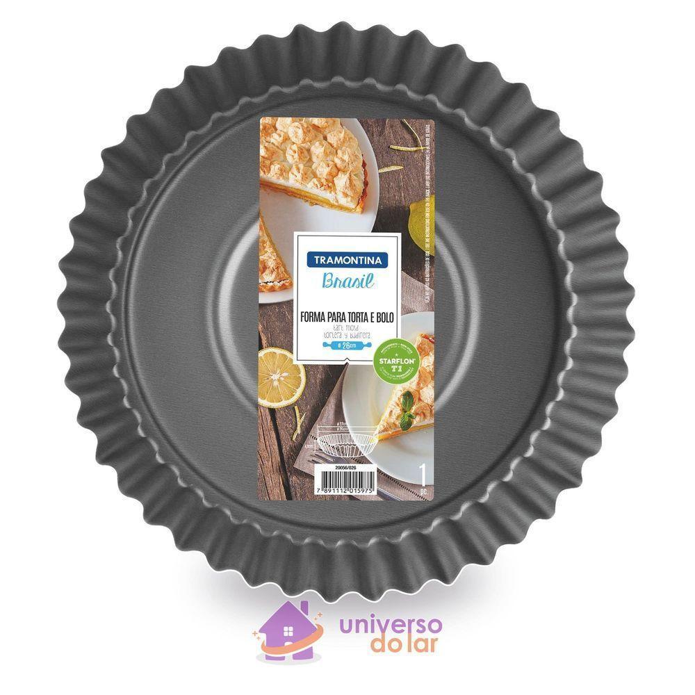 Forma Redonda Para Torta E Bolo Alumínio Antiaderente Starflon T1 Grafite 24 Cm 1,4 L - 7