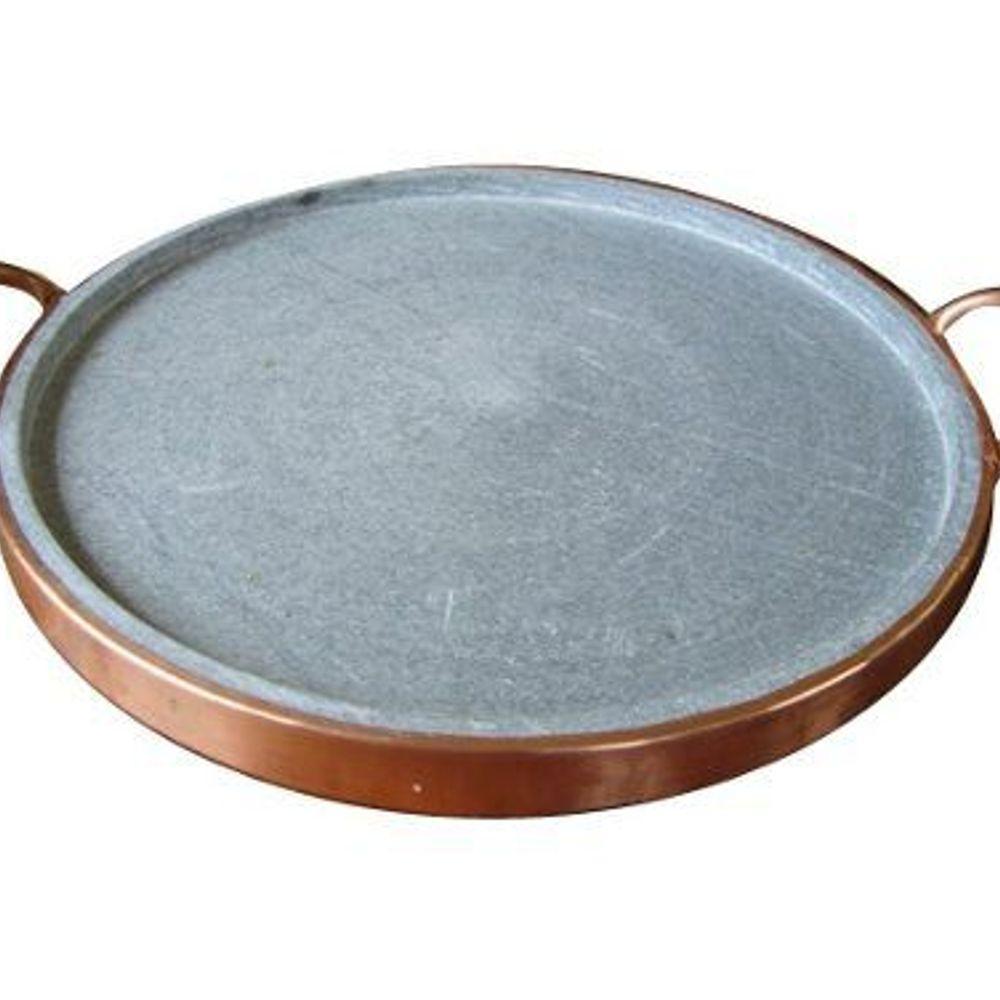 Forma de Pizza em Pedra Sabão com Alça de Cobre 21,0 Cm - 2