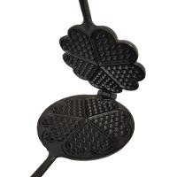 Forma Waffle Ferro Fundido Cabo Madeira Fogão A Lenha 16cm - 3