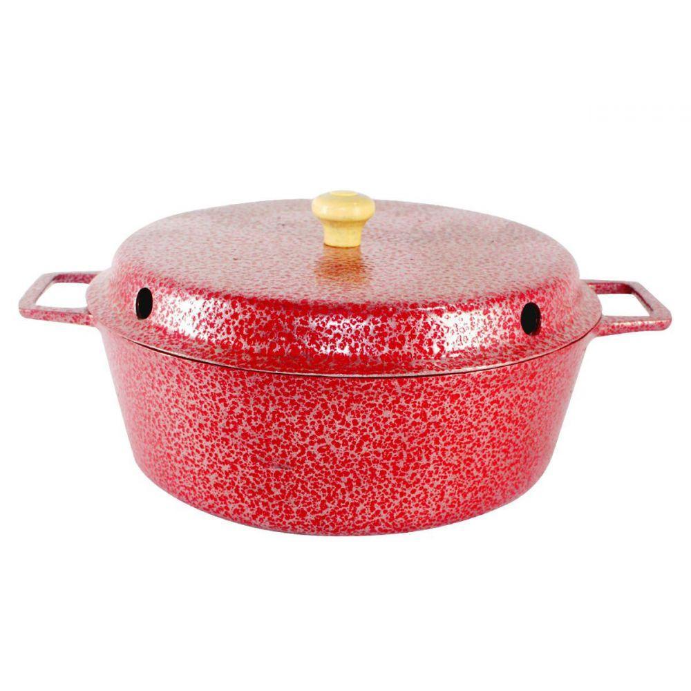 Forma Bolo Craqueada Com Cone Alumínio Fundido Vermelha 24Cm - 2