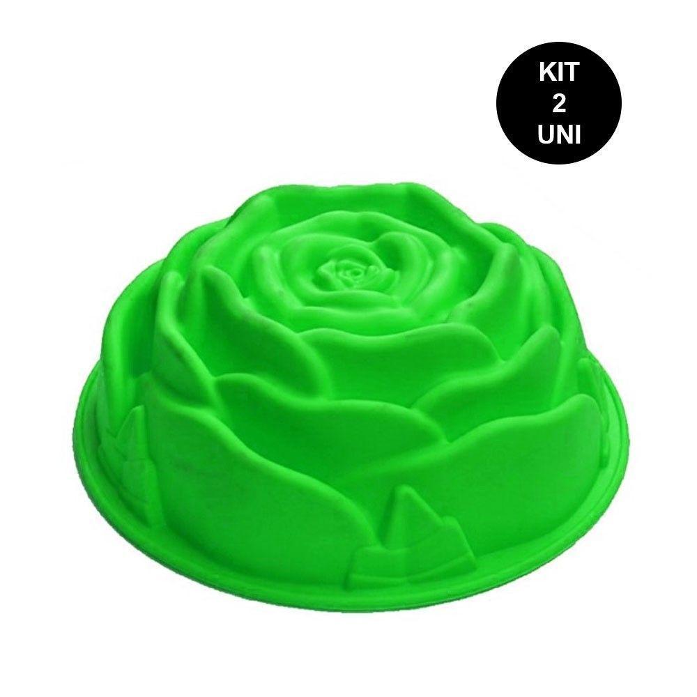 Forma De Silicone Rosa Flor Bolo Sobremesa Doces Kit 2Uni - 5