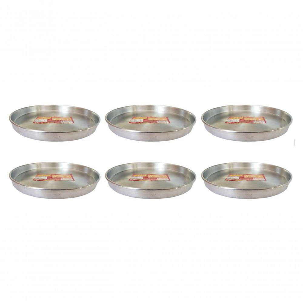 Kit 6 Formas De Pizza 26cm Alumínio Borda Reforçada Docesar - 1