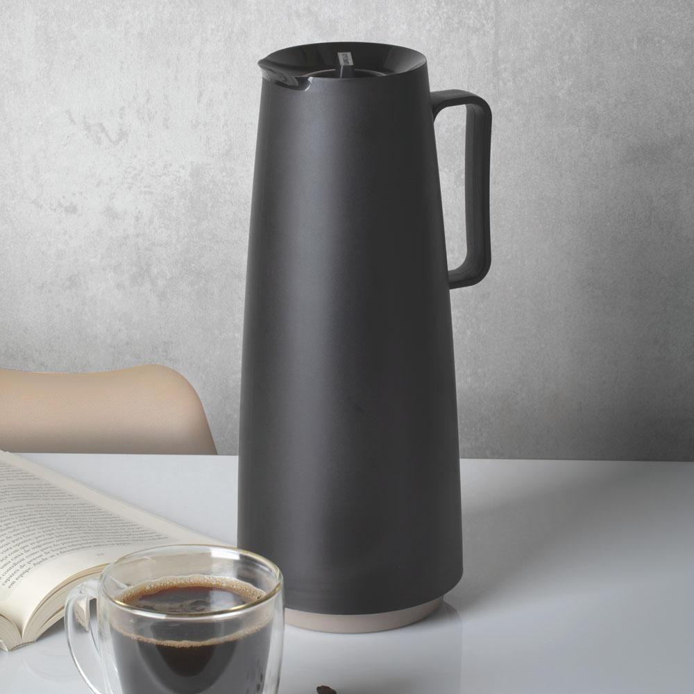 Bule Garrafa Térmica Exata Em Plástico Com Ampola De Vidro 1 L Preto - Tramontina 61636103 - 4