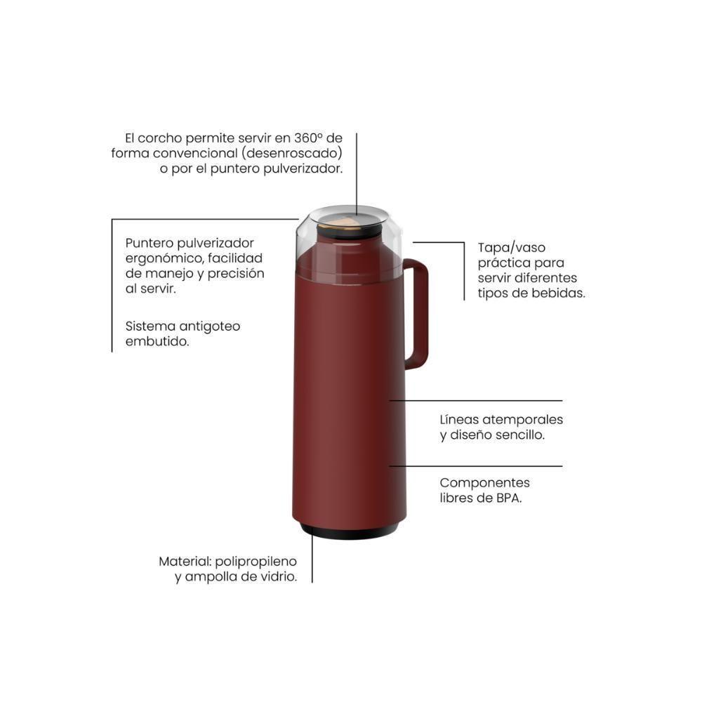 Garrafa Termica Tramontina Vermelho Com Ampola De Vidro 1L - 1