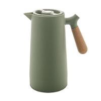 Garrafa Térmica Nórdica Com Cabo De Madeira 1 Litro Verde - 1