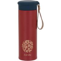 Just Life Garrafa Térmica 20X6X6Cm 450Ml Inox Laranja Parede Dupla - 1