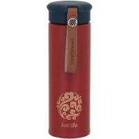 Just Life Garrafa Térmica 20X6X6Cm 450Ml Inox Laranja Parede Dupla - 3