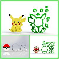 Cortador Kit Pokemon 3 Modelos Modular 6 Cm - 1