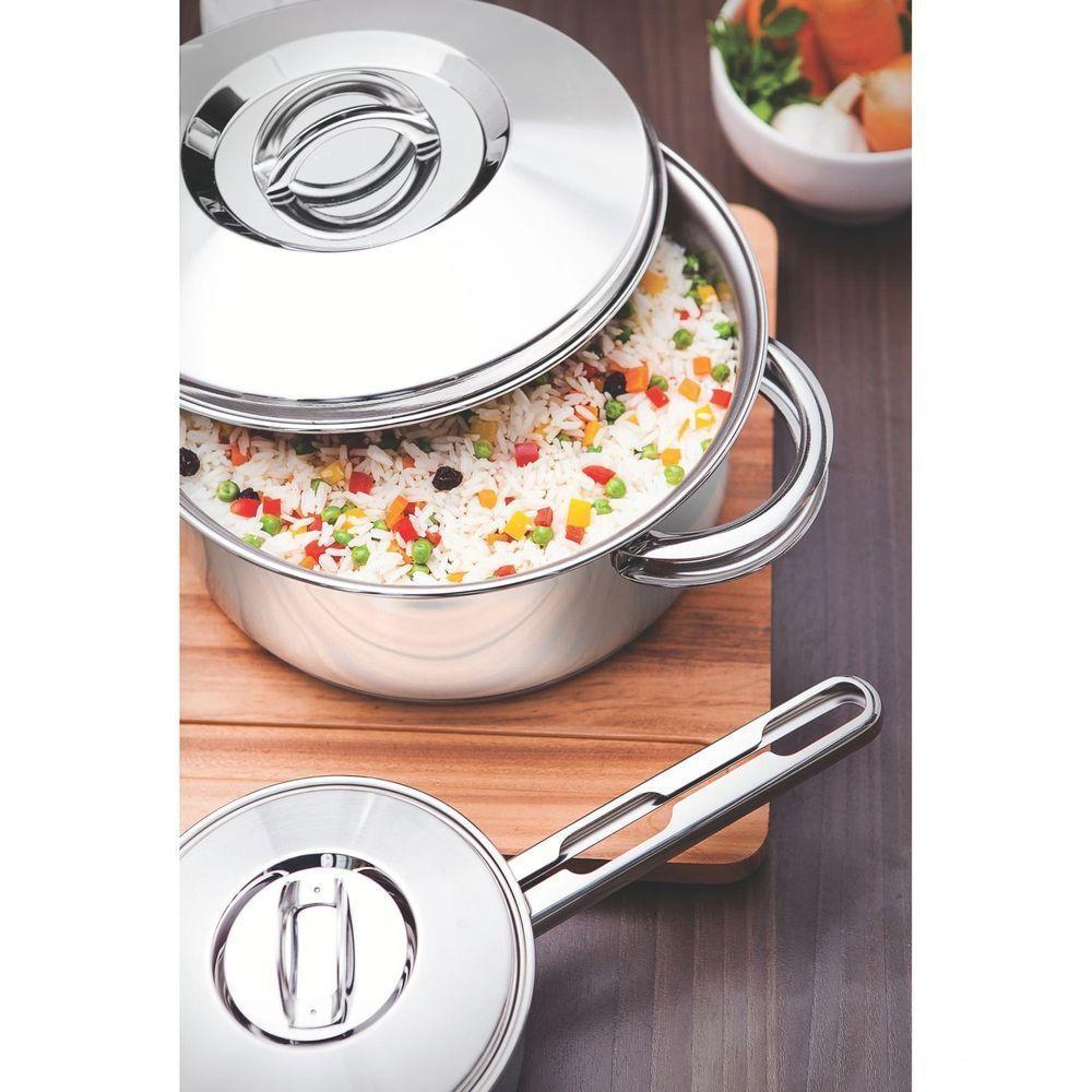Jogo De Panelas Tramontina Solar Em Aço Inox Com Fundo Triplo E Tampas De Inox 5 Peças Tramontina - 2