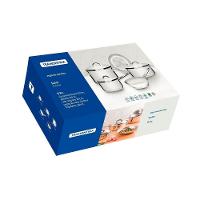 Jogo De Panelas Tramontina Solar Em Aço Inox Com Fundo Triplo E Tampas De Inox 5 Peças Tramontina - 5