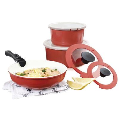 Conjunto De Panelas Neoflam Midas Plus Alumínio Salmão 3Pçs