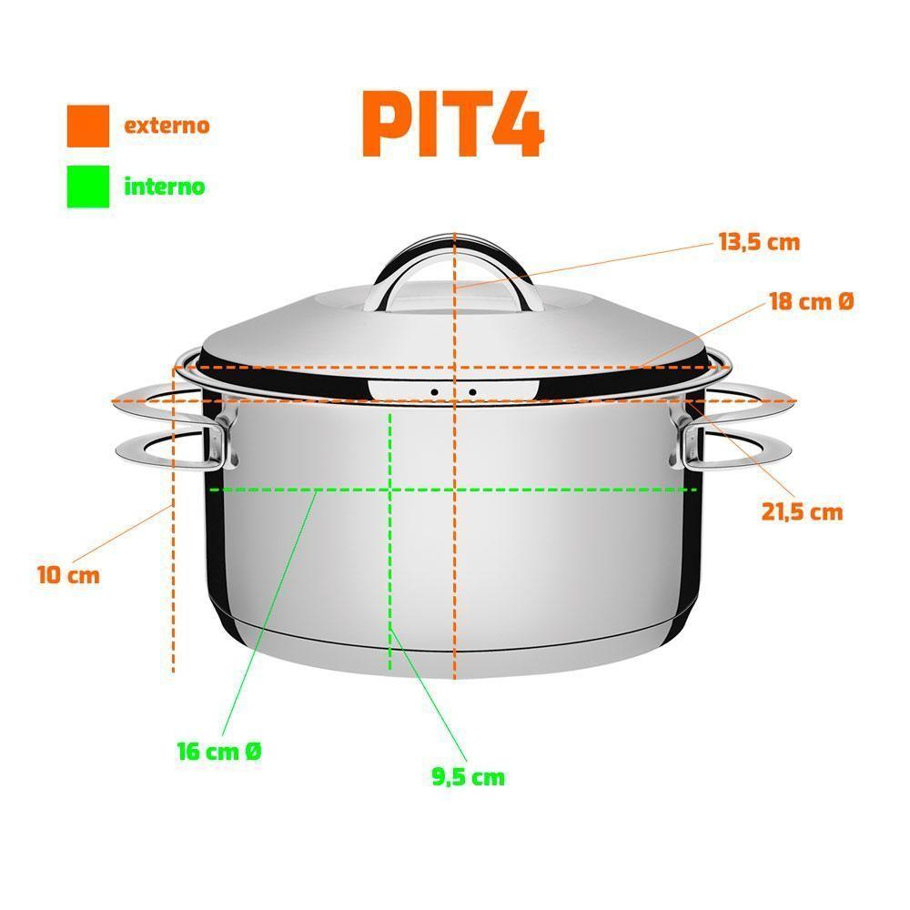 Conjunto De Panelas Caçarolas Inox Solar Fundo Triplo Indução ø 16cm Pit4 E Pit7 - Tramontina - 5