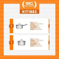 Conjunto De Panelas Caçarolas Inox Solar Fundo Triplo Indução ø 16cm Pit4 E Pit7 - Tramontina - 3