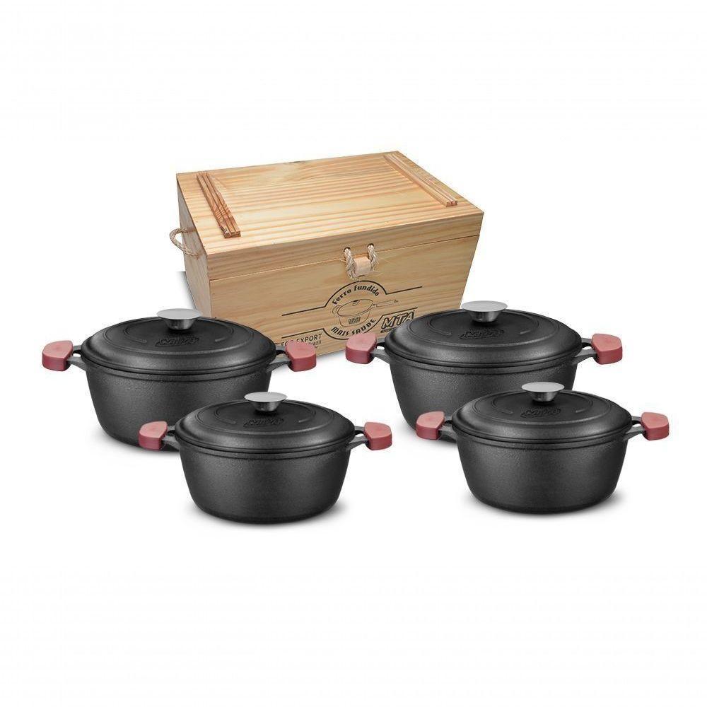 Conjunto De Caçarolas Ferro Fundido Com Tampa De Ferro Mta 8418 - 2