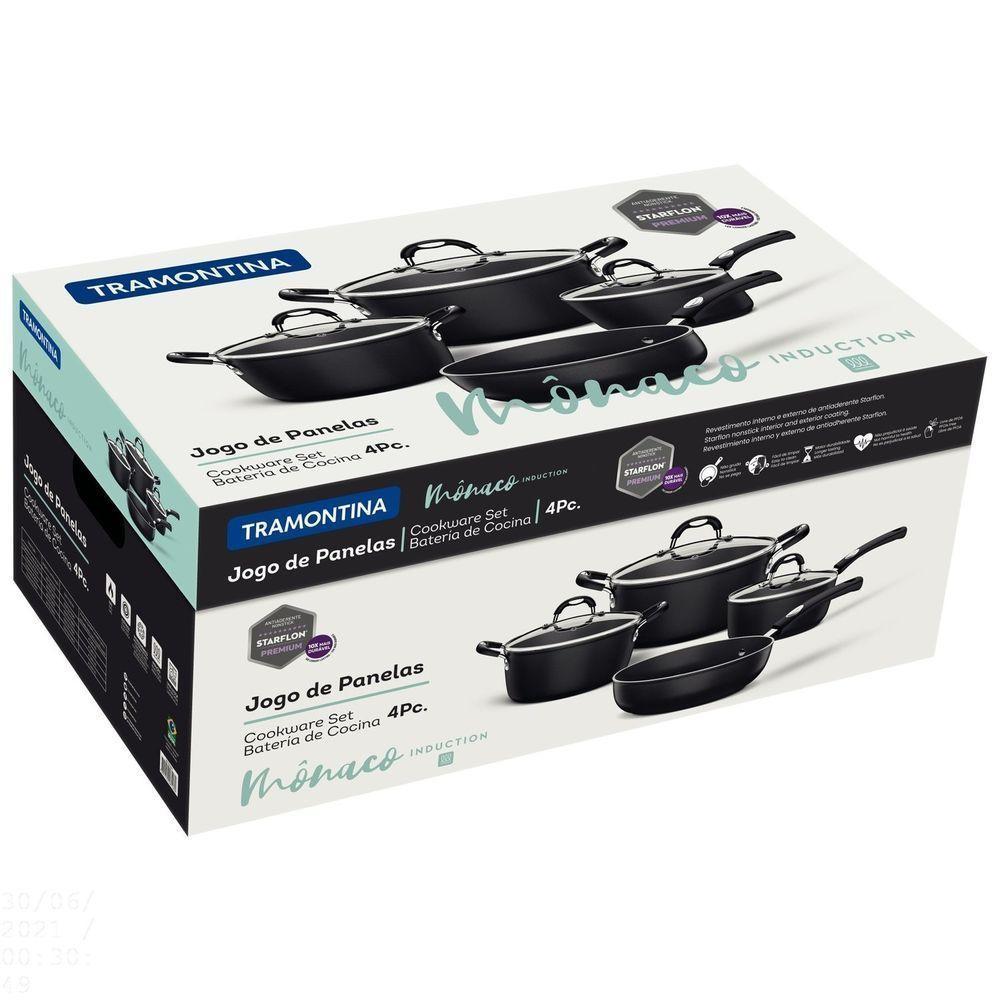 Jogo De Panelas Mônaco Induction Em Alumínio Com Revestimento Interno E Externo Antiadere - 4