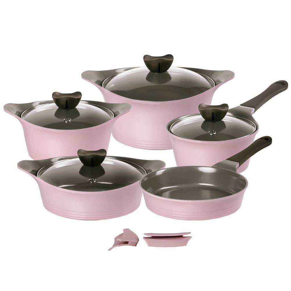 Conjunto De Panelas Neoflam Aeni Alumínio Injetado Rosa 5Pçs - 1