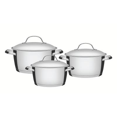 Jogo de Panelas Allegra Aço Inox Fundo Triplo 3 Peças Tramontina 65660220