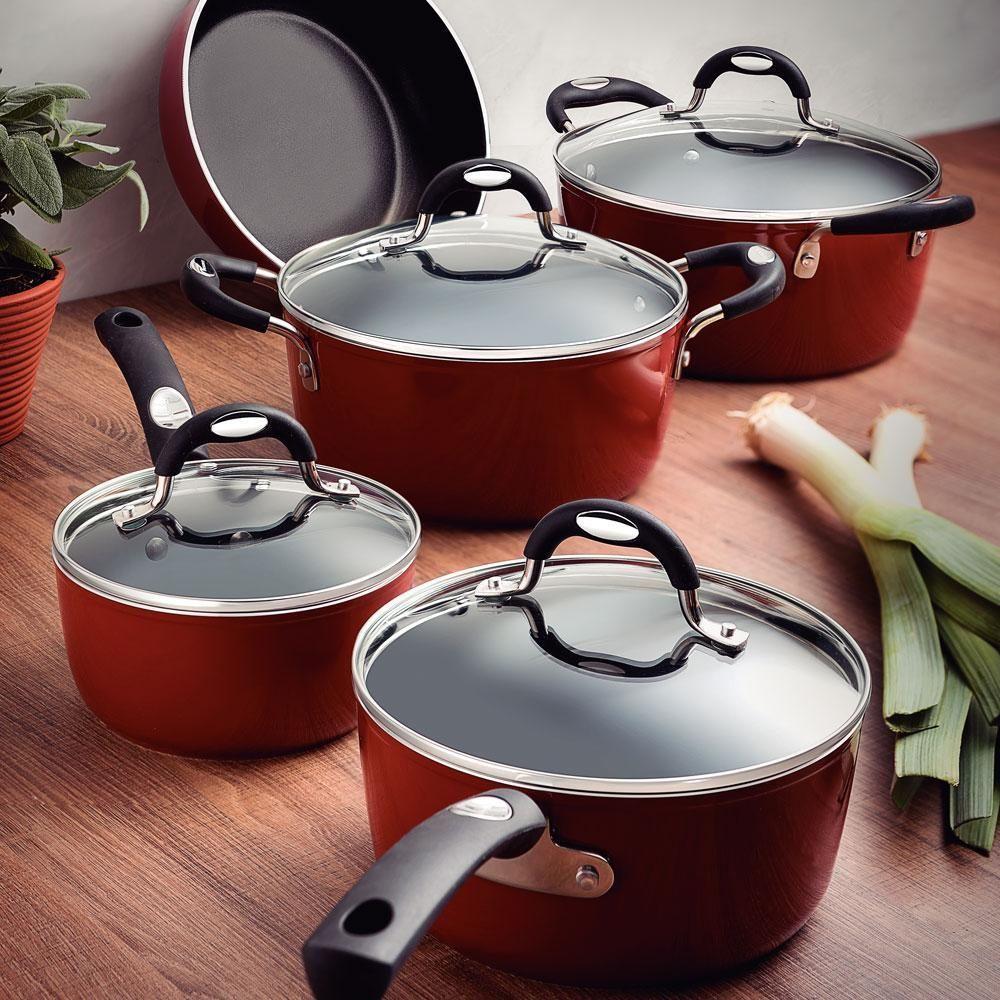 Jogo De Panelas Mônaco Em Alumínio Revestimento Antiaderente Starflon Vermelho 5 Peças - Tramontina - 2
