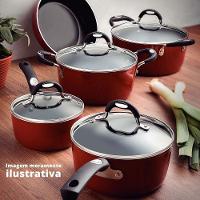 Jogo De Panelas Mônaco Em Alumínio Revestimento Antiaderente Starflon Preto 5 Peças - Tramontina 20899050 - 2