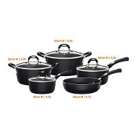 Jogo De Panelas Mônaco Em Alumínio Revestimento Antiaderente Starflon Preto 5 Peças - Tramontina 20899050 - 4