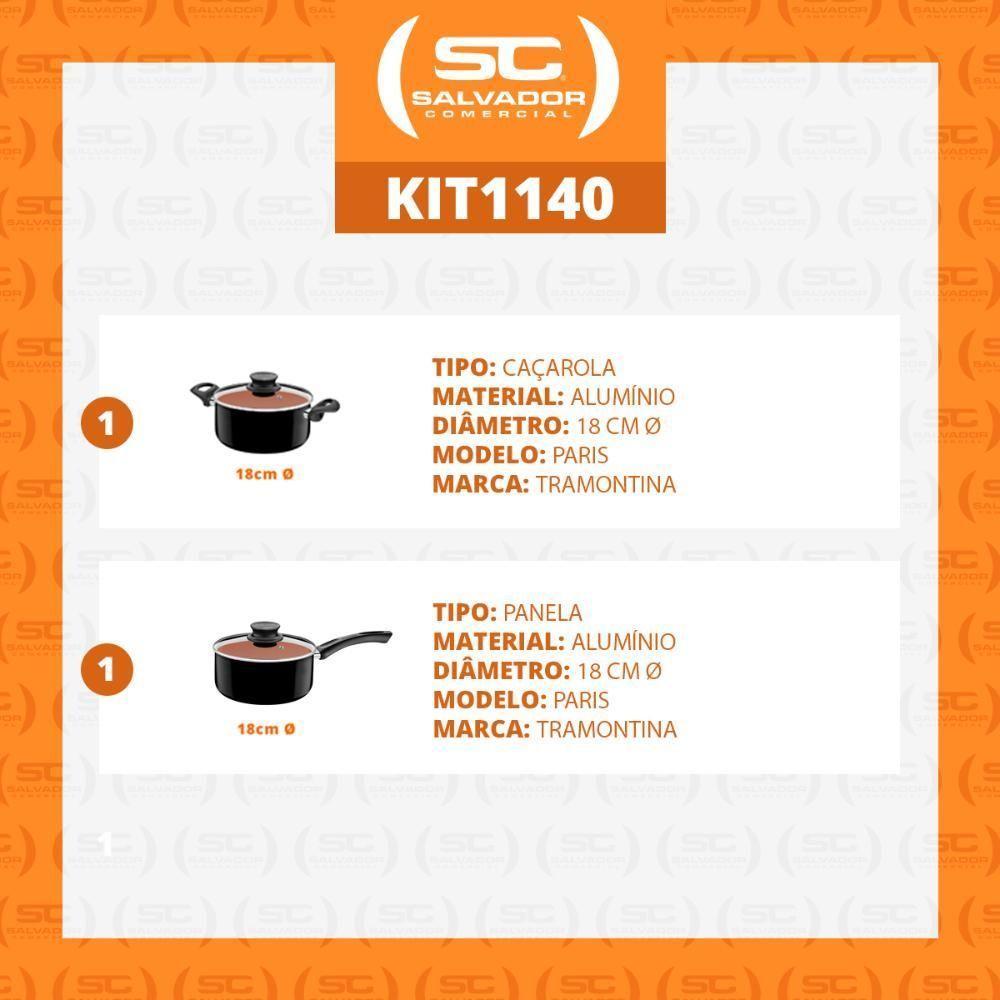 Jogo De Panelas Paris 2 Peças Alumínio Antiaderente E Poliester Patp1 E Patp3 - Tramontina - 2