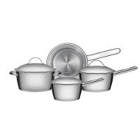 Jogo De Panelas Tramontina Allegra Em Aço Inox Com Fundo Triplo E Tampas De Inox 4 Peças Tramontina - 1