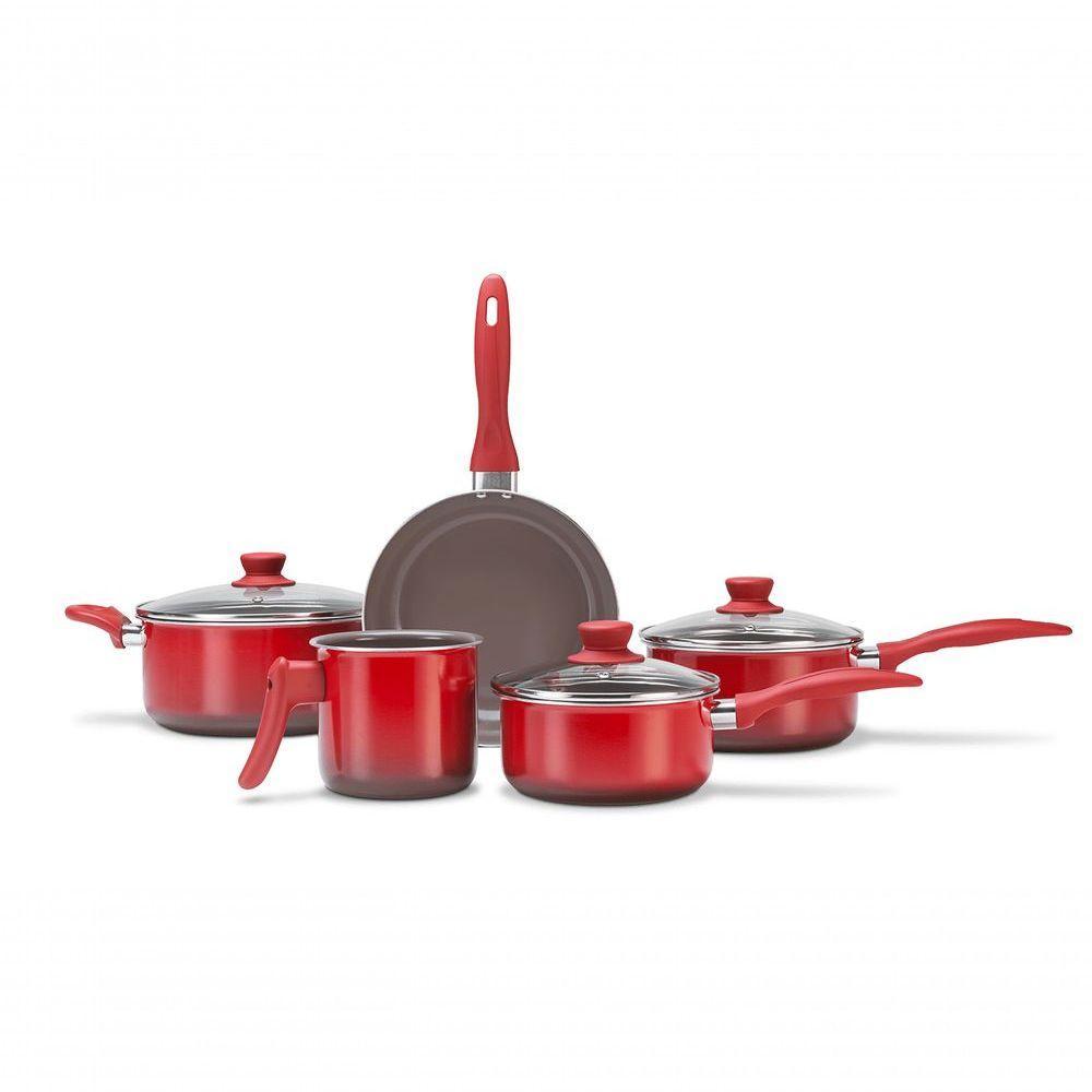 Jogo De Panelas 5 Peças - Smart Brinox Vermelho Brinox - 1