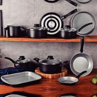 Jogo De Panelas Turim Aluminio Revestimento Antiaderente 10 Peças Preto - Tramontina 20297064 - 1