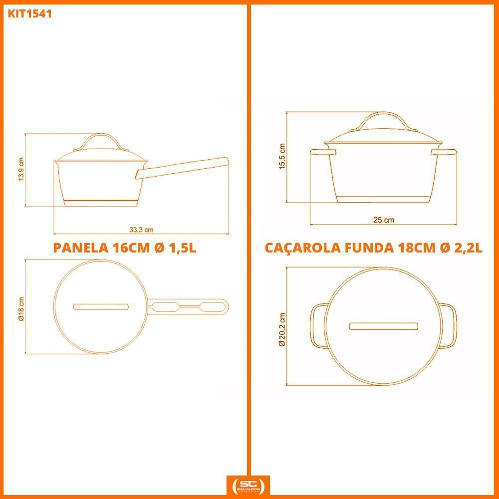 Conjunto De Panelas Allegra Inox 2 Peças Fundo Triplo 16 E 18 Cm - Tramontina - 5