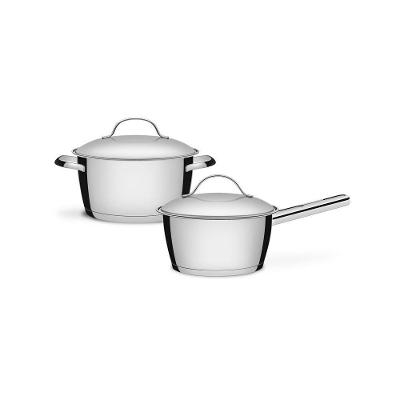 Conjunto de Panelas Allegra Inox 2 Peças Aço Inox Fundo Triplo 16cm e 18cm Tramontina