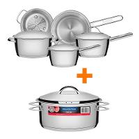 Kit - Conjunto De Panelas Inox 5 Pcs Allegra + Panela Inox Fundo Triplo Solar 4,7l - Tramontina - 1