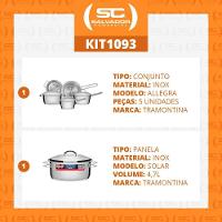 Kit - Conjunto De Panelas Inox 5 Pcs Allegra + Panela Inox Fundo Triplo Solar 4,7l - Tramontina - 2