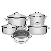 Jogo De Caçarola Solar 4 Peças + Cozi-vapore Solar Em Aço Inox Fundo Triplo Tramontina - 1