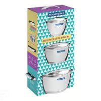 Jogo De Panelas Tramontina Allegra Em Aço Inox Com Fundo Triplo E Tampas De Inox 3 Peças Tramontina - 4