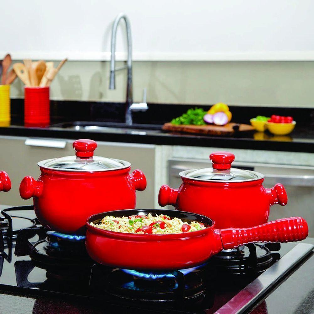 Jogo De Panelas Em Cerâmica Premiere Joy Com 5 Peças Ceraflame Pomodoro - 2
