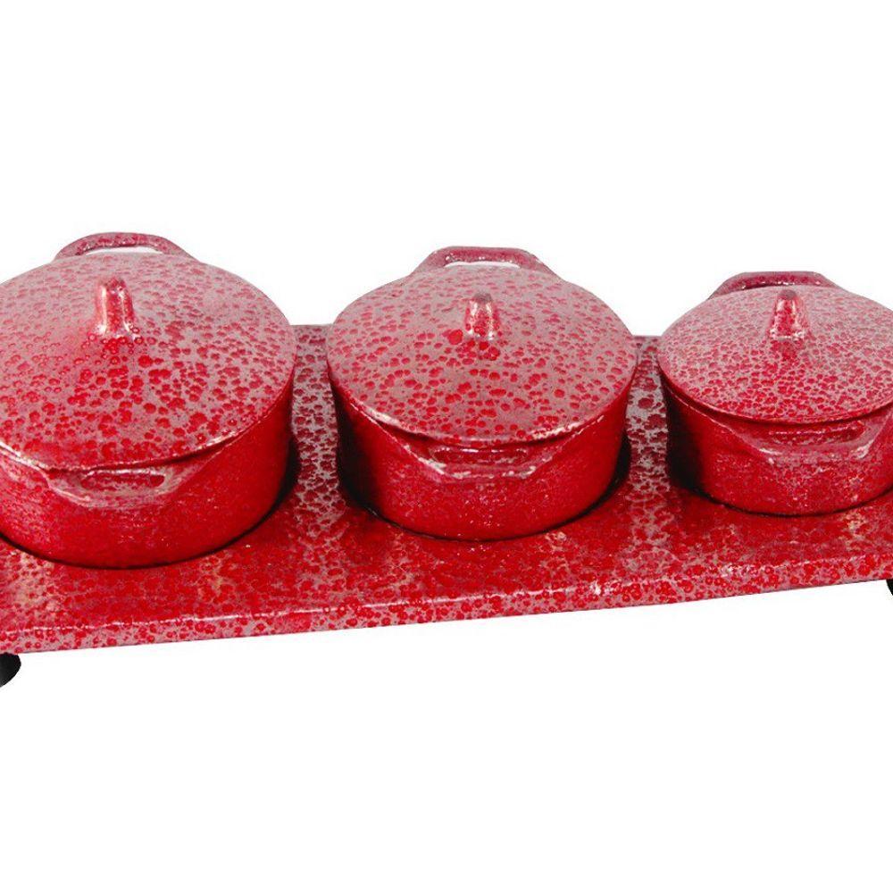 Kit Panelas Mini Fogão A Lenha Alumínio Fundido Craqueadas - 2