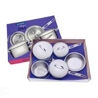 Jogo De Panelas Tramontina Allegra Em Aço Inox Com Fundo Triplo E Tampas De Inox 5 Peças Tramontina - 4