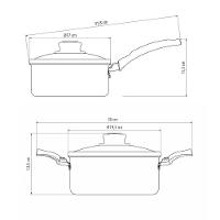 Jogo De Panelas Turim 2 Peças Alumínio Antiaderente Ptc1 E Ptc3 Chumbo - Tramontina - 2