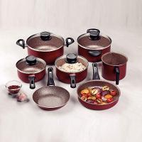 Conjunto De Panelas Paris 7 Peças Em Alumínio Antiaderente Vermelho - Tramontina 28599702 - 2