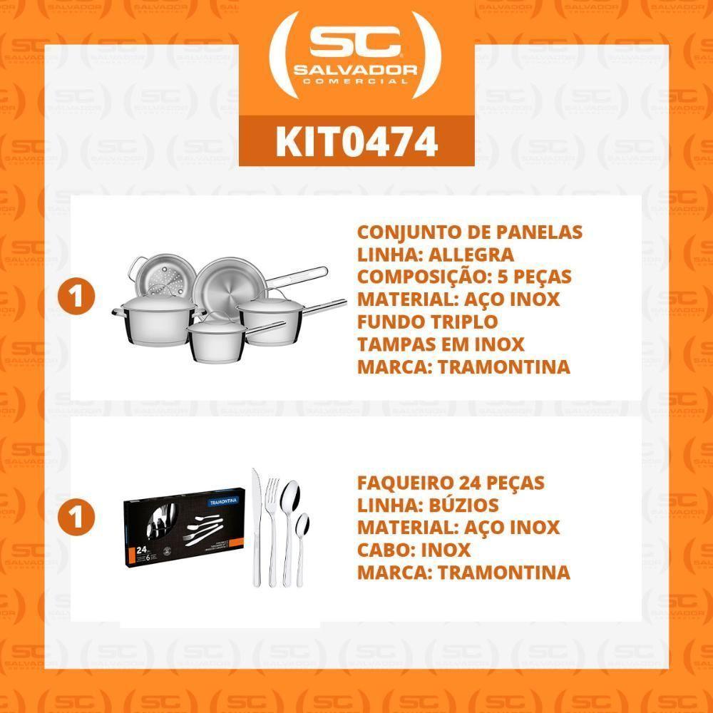 Kit - Jogo De Panelas Allegra 5 Pçs Inox + Faqueiro Inox Buzios 24pçs - Tramontina - 3