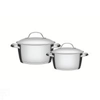 Jogo De Panelas Tramontina Allegra Em Aço Inox Com Fundo Triplo E Tampas De Inox 2 Peças Tramontina - 1