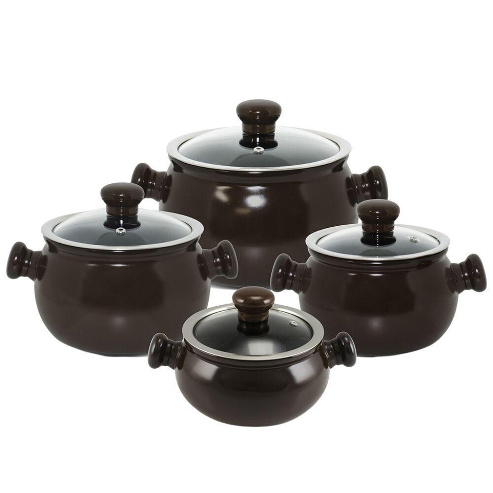 Jogo De Panelas Em Cerâmica Premiere Com 4 Peças Ceraflame Chocolate - 1
